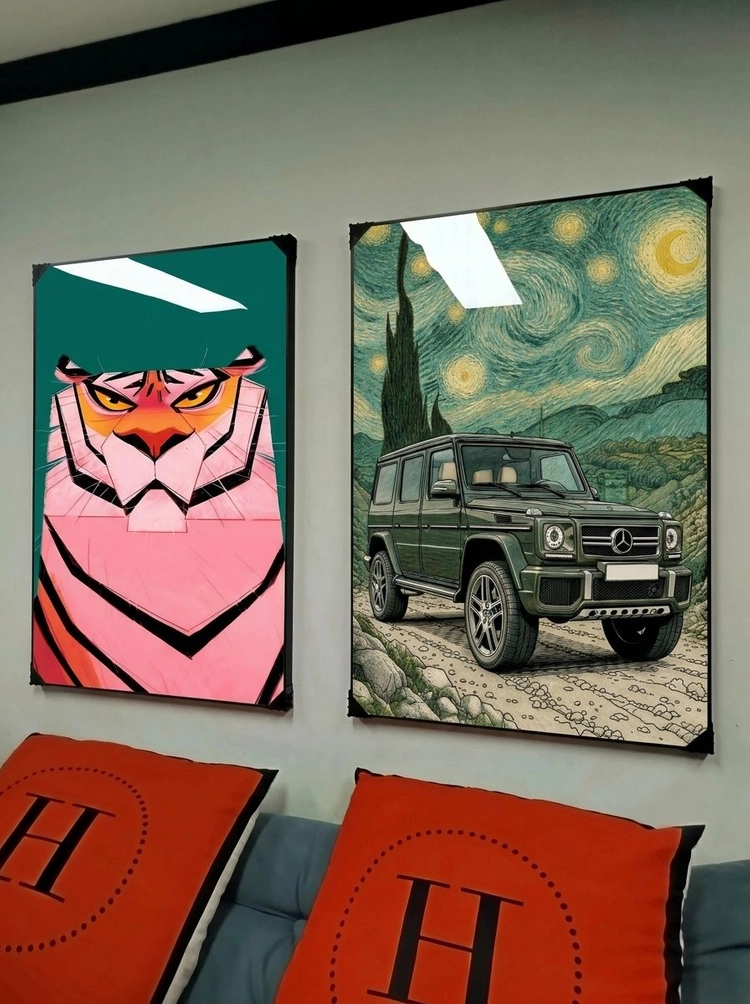 그림 액자 팝아트 인테리어소품 SUV 자동차그림 액자 별이 빛나는 밤 풍경화 대형 거실 서재 벽 꾸미기 모던 유니크 이미지