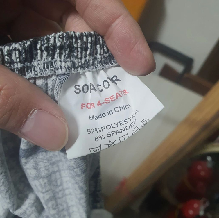 SOACOR 4인용 소파 커버 블랙&화이트 이미지