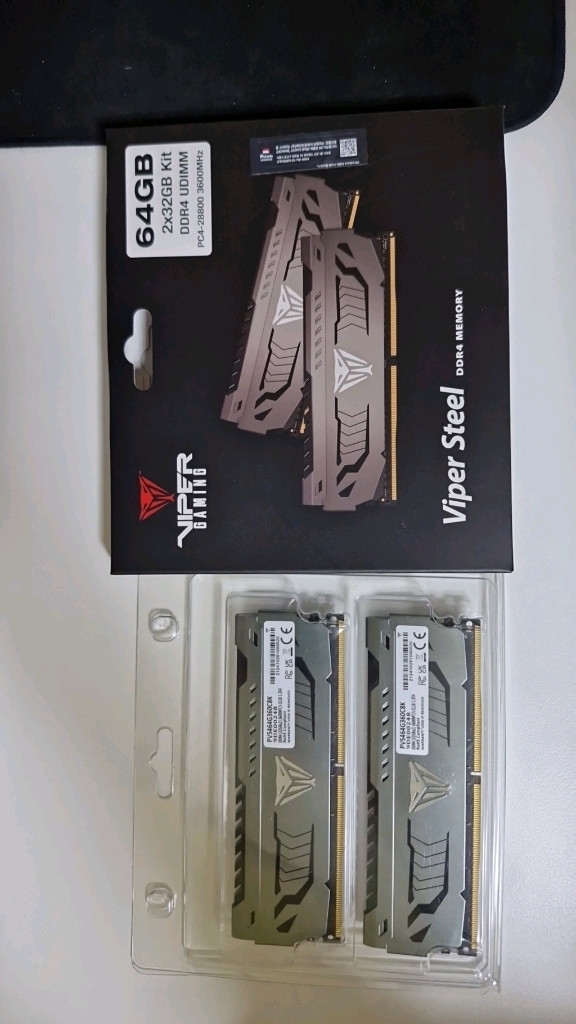 패트리어트 바이퍼 스틸 ddr4 32x2 64gb cl 18 3600 이미지