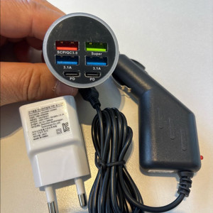 차량용 USB-C PD 충전기 시가짹 led첨등6구 이미지