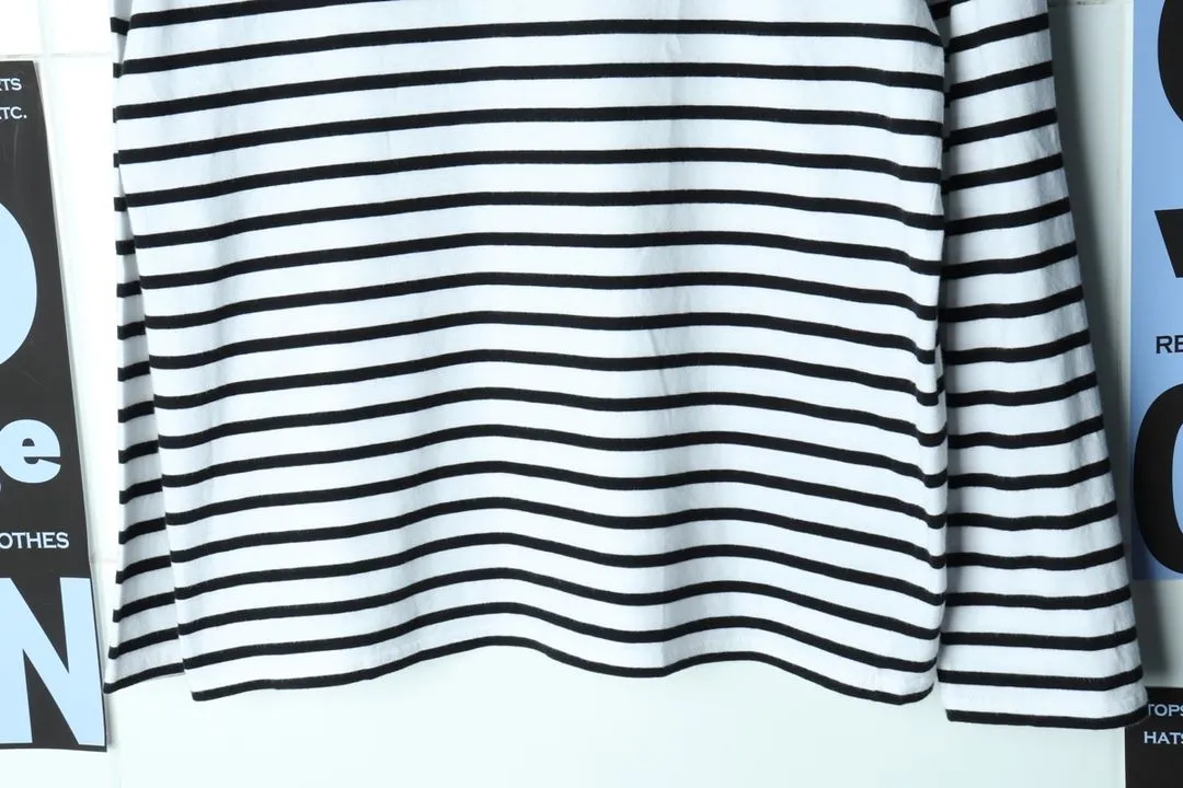 (L-XL) 세인트제임스 긴팔티셔츠 단가라 흰검 유행 이미지