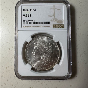 미국 은화 1885년 뉴올리언스 모건달러 NGC MS 63 이미지