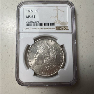 1889년 미국 모건달러 은화 NGC MS 64 이미지