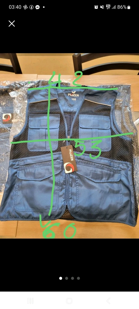 PIOZEN 100 블루 메쉬 작업 조끼 이미지