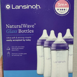 (새상품) 란시노 유리젖병240ml(M꼭지포함) 이미지