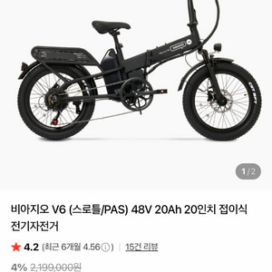 비아지오 V6 전기자전거 판매 이미지