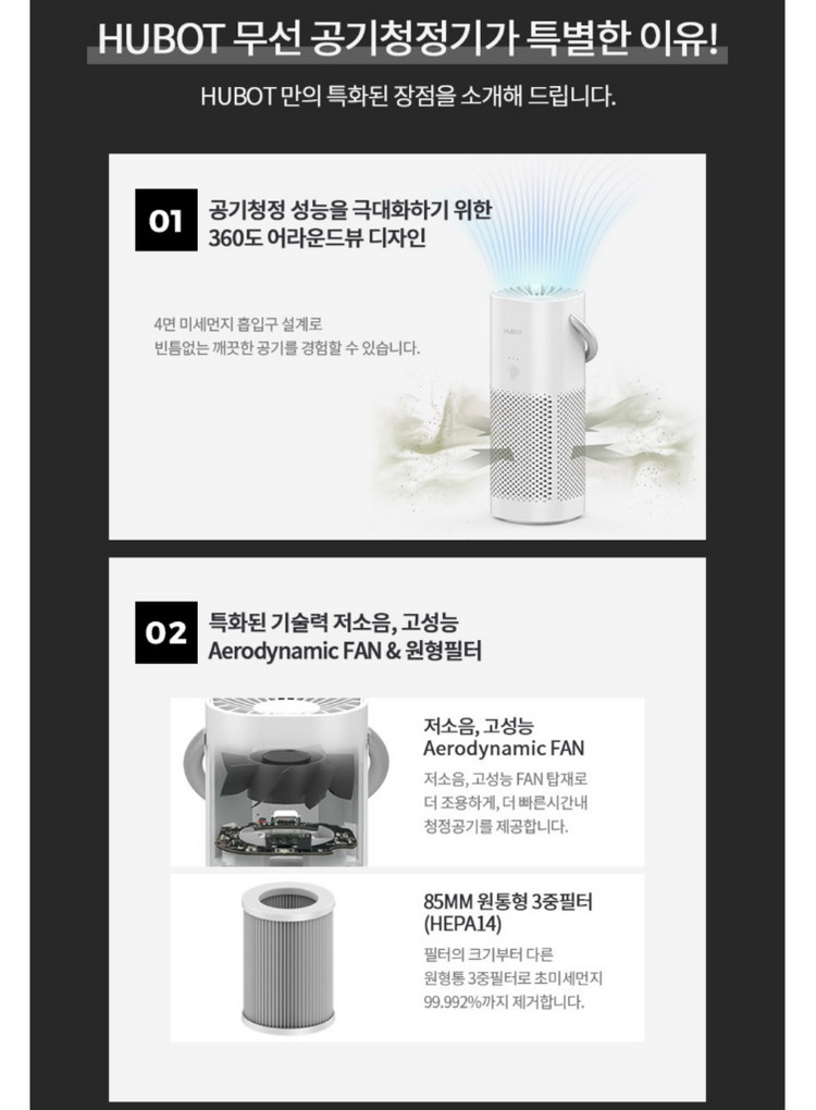 HUBOT 미니 공기청정기 이미지
