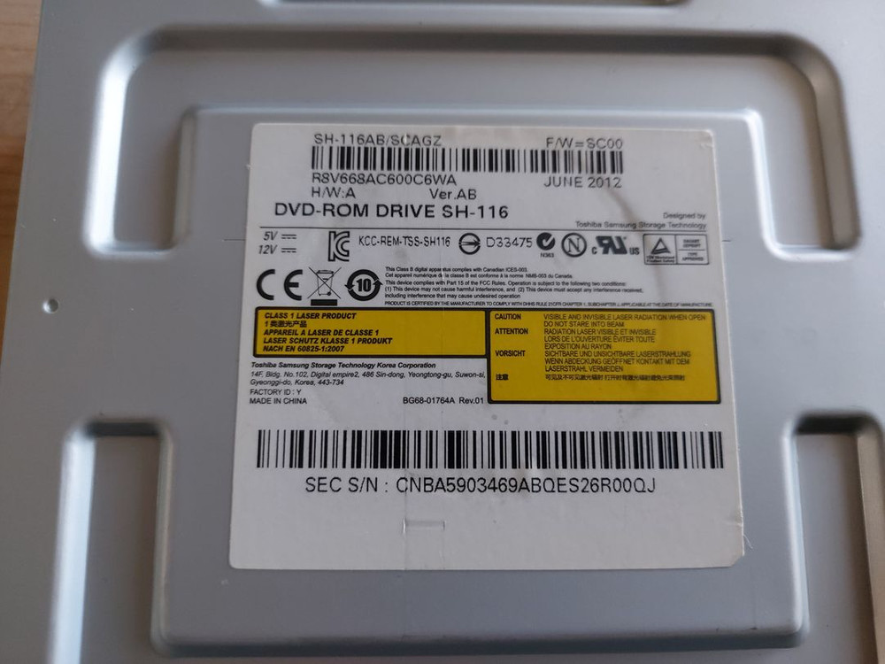 컴퓨터 DVD ROM 2개 일괄 처분 (SH-118BB, SH-116) 이미지