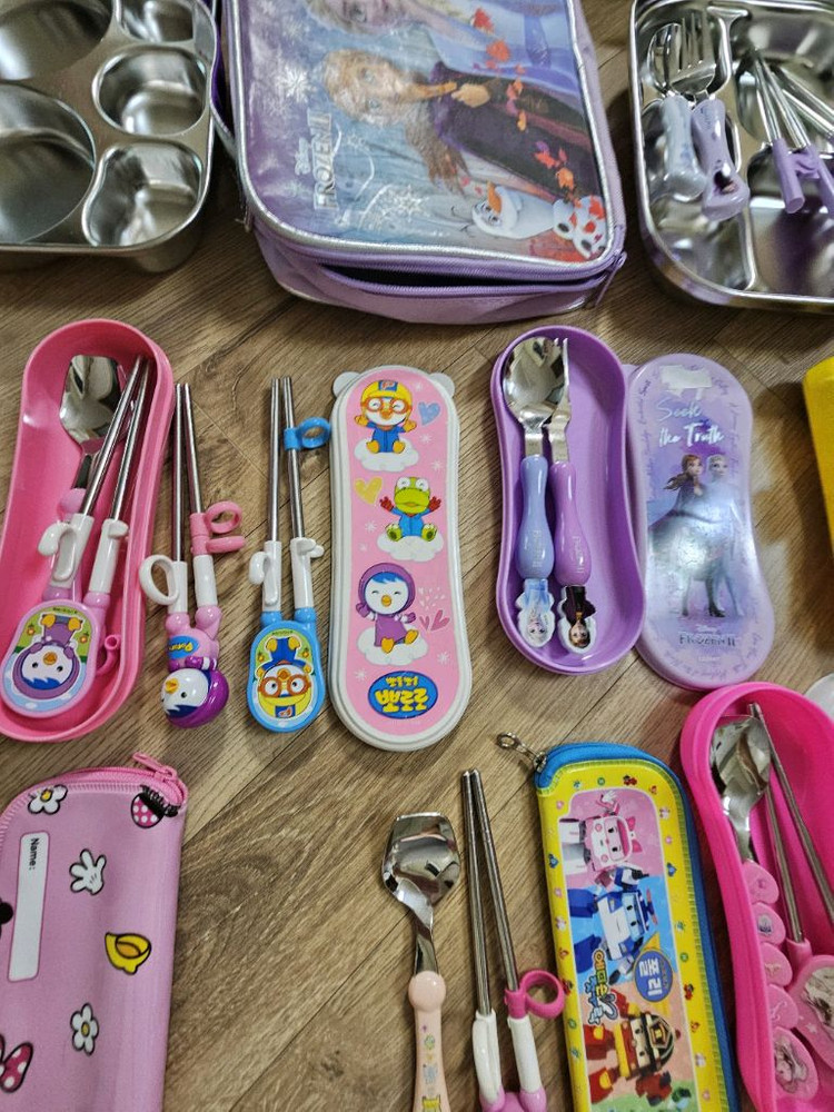 유아용 식기 세트 .겨울왕국, 에디슨.티니핑.자동차스텐식판 이미지