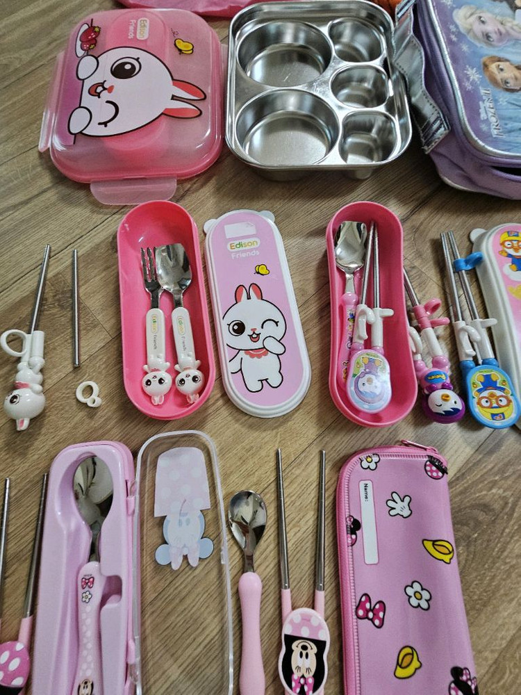 유아용 식기 세트 .겨울왕국, 에디슨.티니핑.자동차스텐식판 이미지