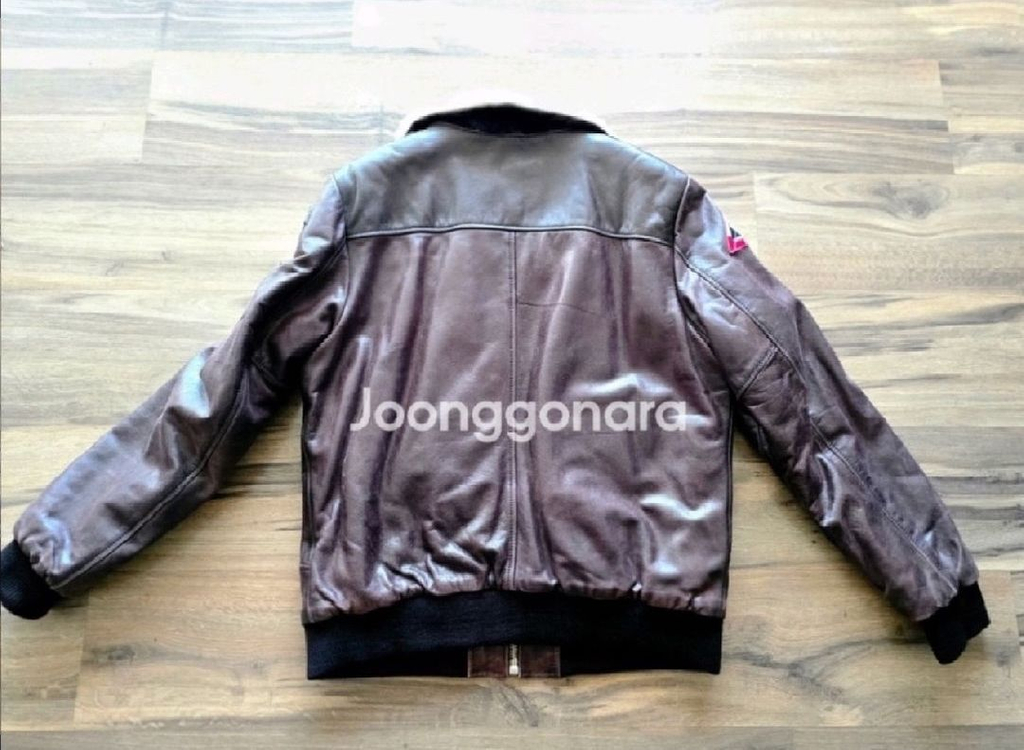 Moose Knuckles 정품 무스너클 항공 가죽 자켓 (XL) 스타워즈 패치 커스텀 버전 봄버 자켓 이미지
