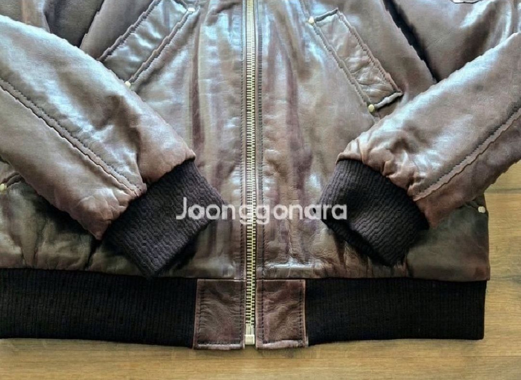 Moose Knuckles 정품 무스너클 항공 가죽 자켓 (XL) 스타워즈 패치 커스텀 버전 봄버 자켓 이미지