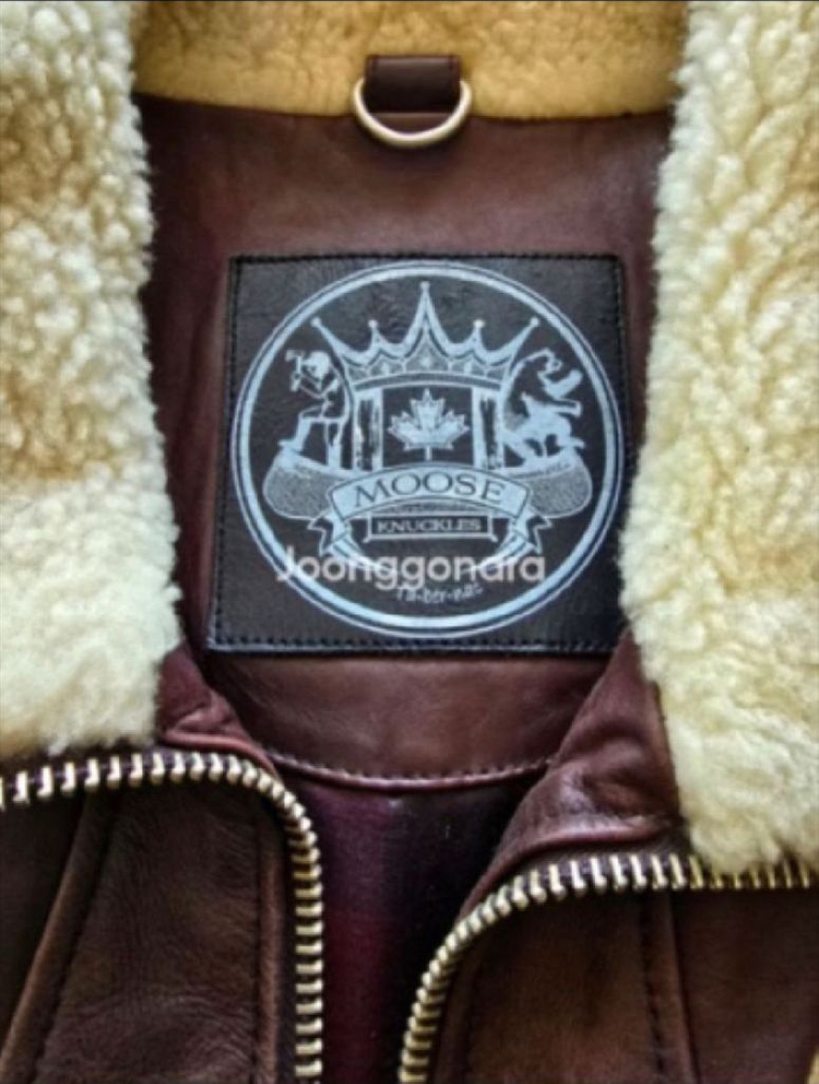 Moose Knuckles 정품 무스너클 항공 가죽 자켓 (XL) 스타워즈 패치 커스텀 버전 봄버 자켓 이미지