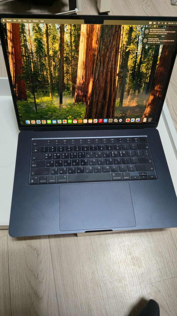 맥북에어 M3 15인치 램16, ssd 512 미드나잇 이미지