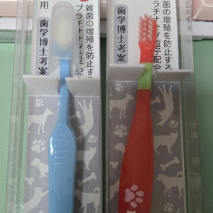 강아지 백금칫솔(치약 없이 쓰는 칫솔) 이미지
