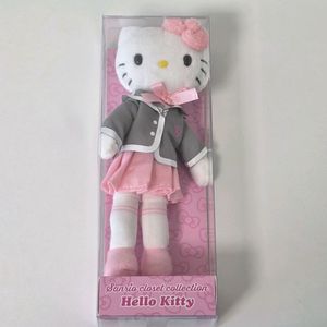 산리오 클로젯 헬로키티 롱다리 교복 유니폼 마스코트 홀더 인형 키링 이미지