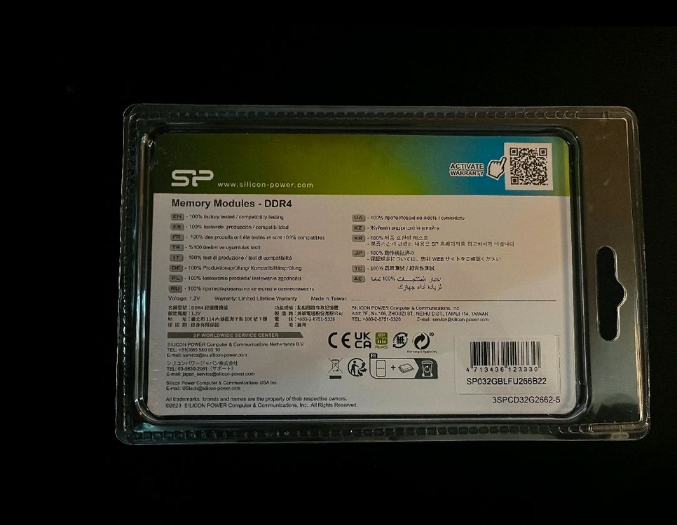 [미개봉]실리콘파워(SP) DDR4-2666 32GB (16GB x 2개) 이미지