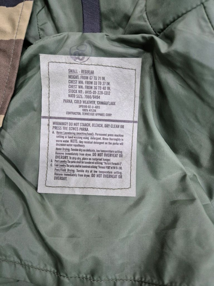 미군 오리지날 1세대 우드랜드 고어텍스파카 스몰레귤러 판매합니다 이미지