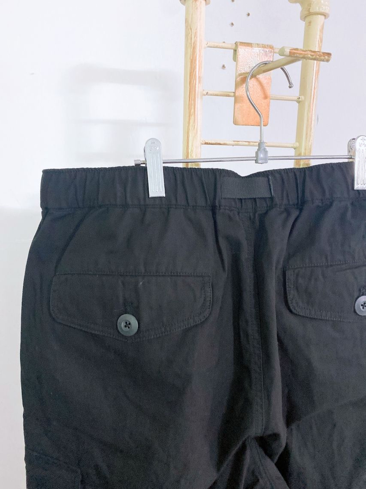 (34인치)무신사스탠다드남자블랙카고벨티드와이드핏바지 이미지
