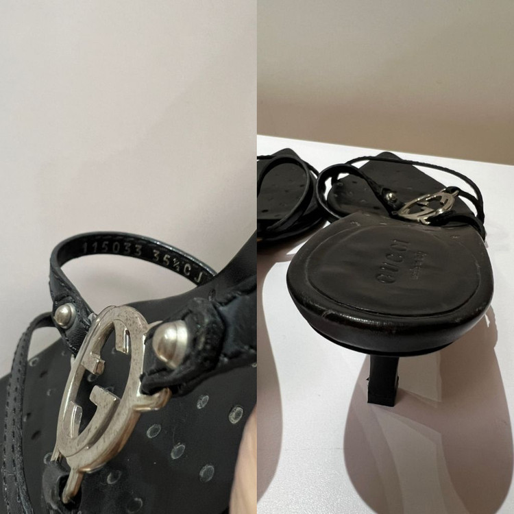 [정품] 구찌 빈티지 톰포드 아카이브 GG 로고 스트랩 샌들 이미지