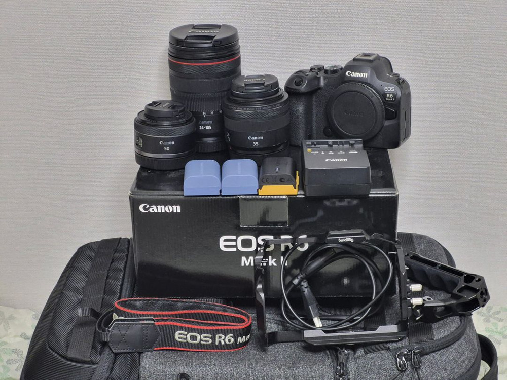캐논 EOS R6 Mark II 풀박스 렌즈 3개 포함 이미지
