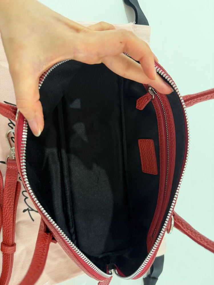 봉긋 가로머핀백 로즈임페리얼 레드 가방 토트백 숄더백 판매 이미지