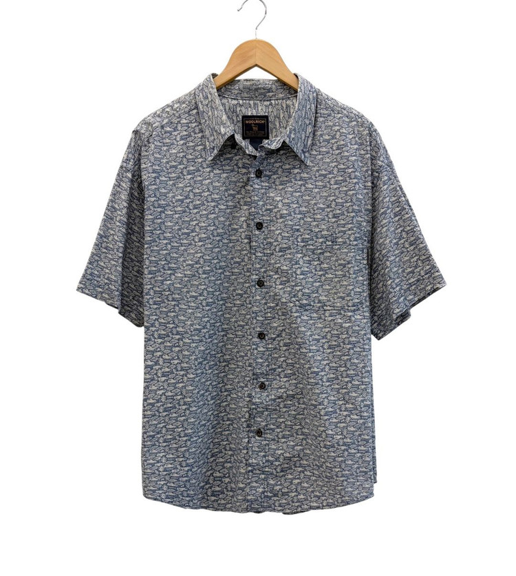 00년대 울리치 빈티지 패턴 반팔셔츠 인디고블루 (2XL) 이미지