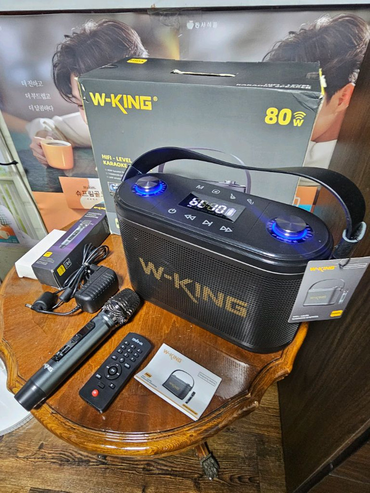 W-KlNG 더블유킹 블루투스 앰프 스피커 마이크 리모컨 포함 이미지