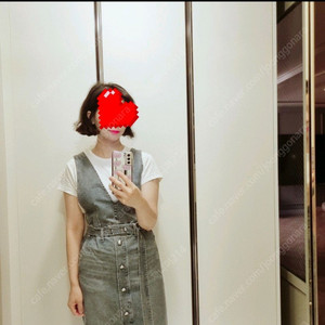 시스템벨티드 데님 원피스 이미지
