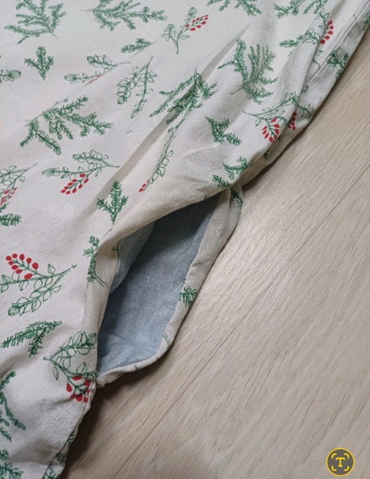 핸드메이드 크리스마스 나뭇잎 패턴 원피스-가격내림 이미지