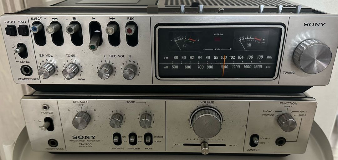 SONY 빈티지 카세트 레코더 CF-540 + TA-1700 앰프 세트 이미지
