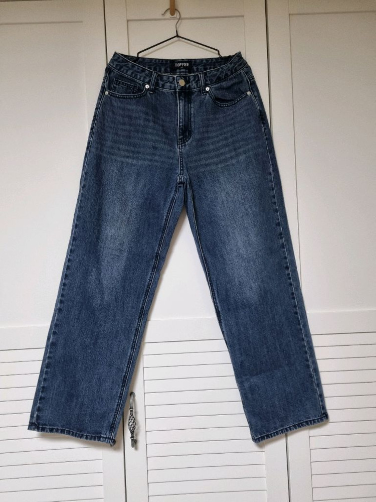 모어 와이드 데님 팬츠 (WASHED GREISH BLUE). M사이즈 이미지