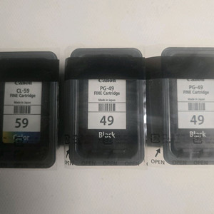 PG-49 블랙 2개, CL-59 컬러잉크 미사용 이미지