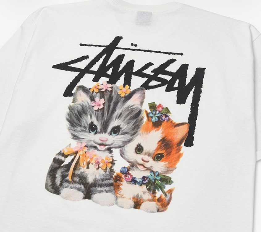 스투시 키튼 반팔 티셔츠 화이트 [L,XL] 이미지