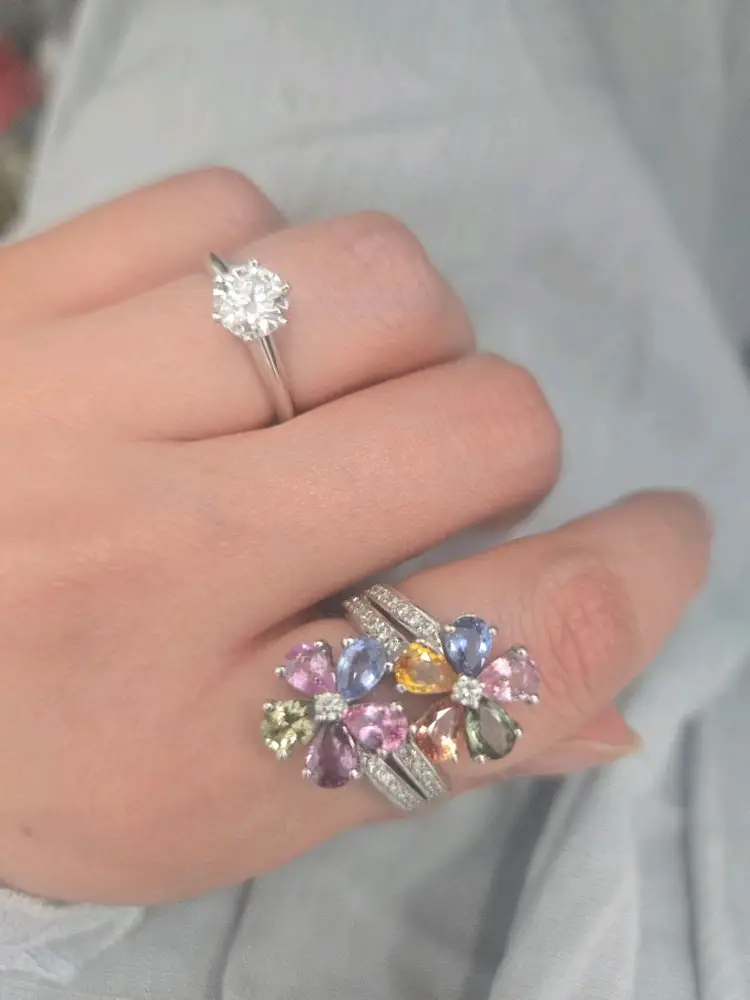 18k천연석, 다이아 반지 이미지