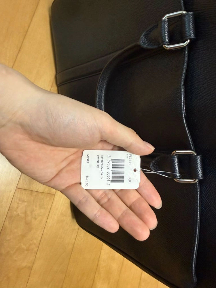 코치 메트로폴리탄 블랙 가죽 서류 가방 이미지
