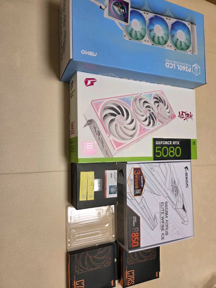 9800x3d, b850m wifi, rtx 5080 화이트 초고사양pc 이미지