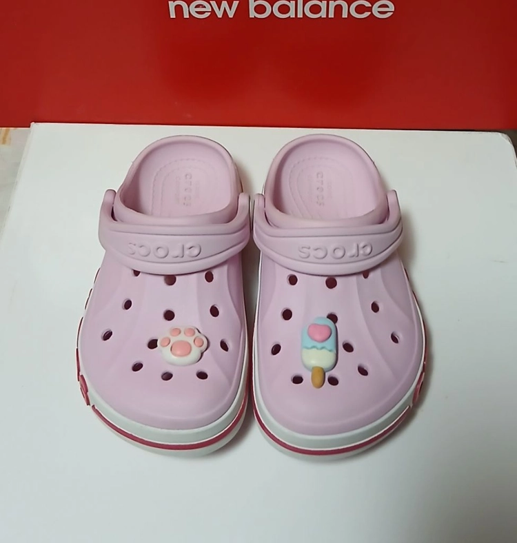 크록스정품 C9 155 바야밴드 핑크 지비츠포함 이미지