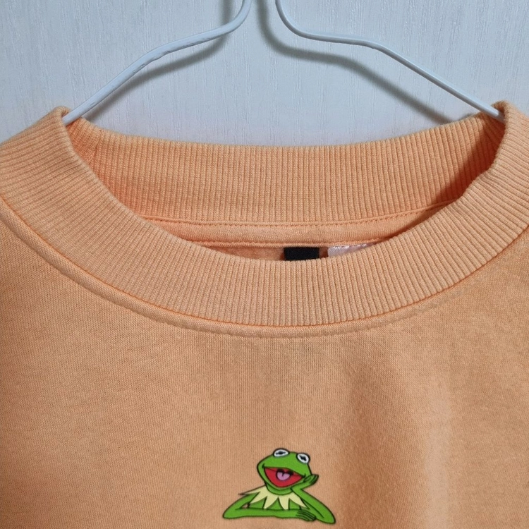 H&M 커밋 개구리 콜라보 기모 맨투맨 S 이미지