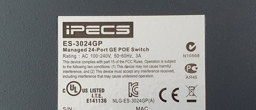 LG에릭슨 IPECS - ES3024GP / 24포트 기가비트 PoE 스위치 허브 이미지