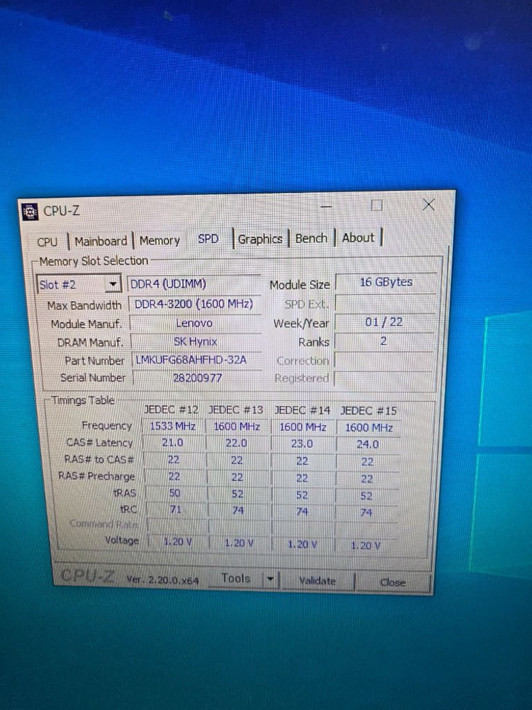 레노버 ddr4 32gb 16GBx2 3200mhz 이미지