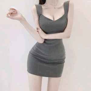 캡내장 골지 쫙붙핏 섹시 원피스/클럽/파티/홀복/이벤트/여친룩/데이트룩/미니원피스 이미지