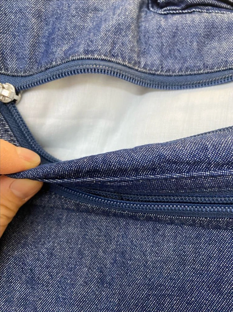 청 패딩 조끼 작업복 조끼 이미지
