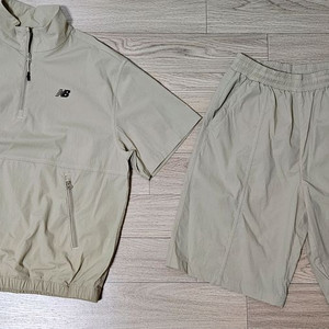 뉴발란스키즈 우븐 반집업 셋업 반팔 반바지 상하세트 남아 여아 키즈 주니어 150사이즈 이미지
