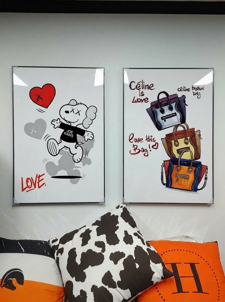 그림 액자 팝아트 인테리어소품 KAWS 스누피 조카우스 스누피그림액자 대형 거실 모던 아트포스터 대형그림액자 이미지