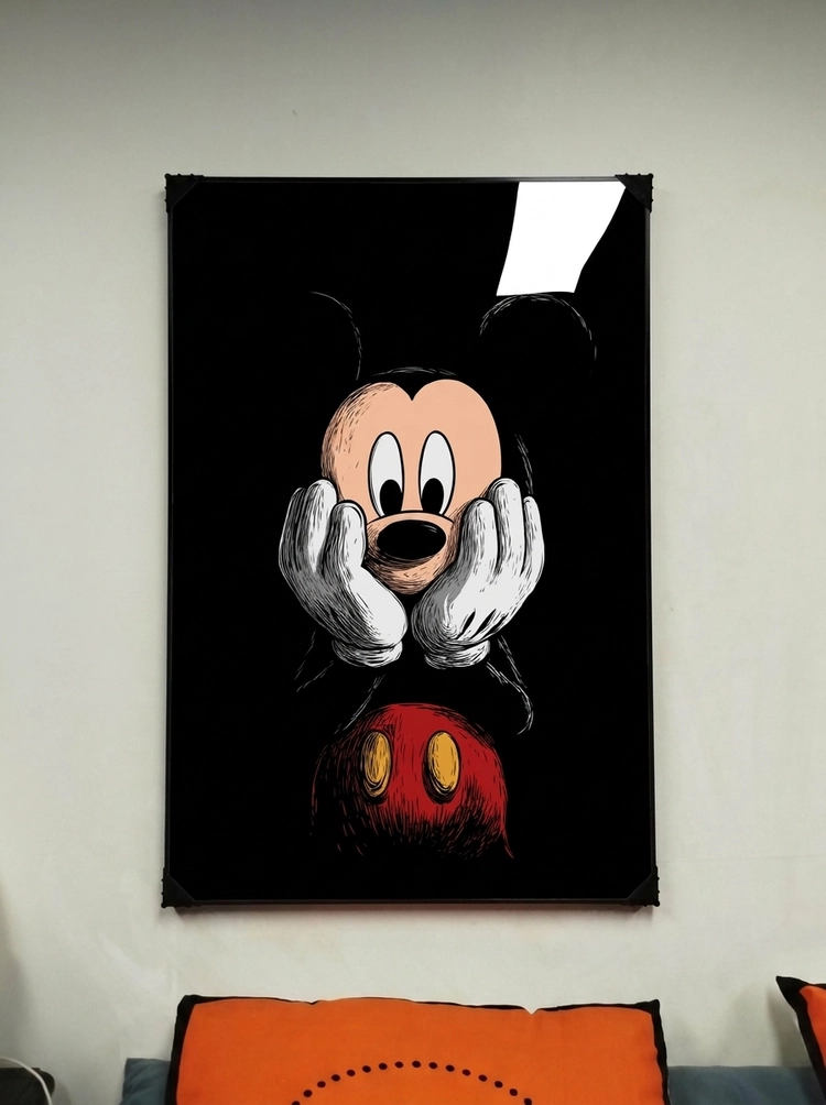 그림 액자 팝아트 인테리어소품 미키마우스 벅스버니 낙서화 캐릭터그림 대형 액자세트 모던 거실 인테리어 아트포스터 이미지