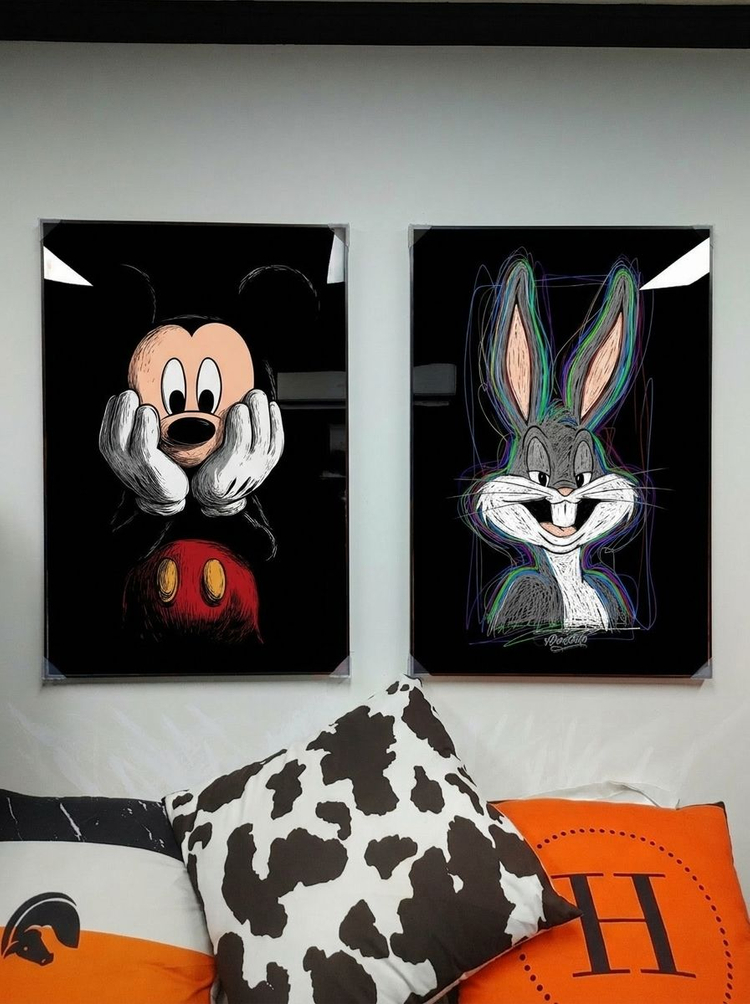 그림 액자 팝아트 인테리어소품 벅스버니그림 벅스버니액자 유니크 모던 캐릭터 아트포스터 집들이 선물 거실 침실 아이방 이미지