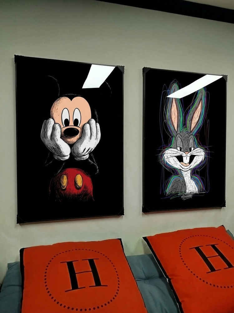 그림 액자 팝아트 인테리어소품 벅스버니그림 벅스버니액자 유니크 모던 캐릭터 아트포스터 집들이 선물 거실 침실 아이방 이미지