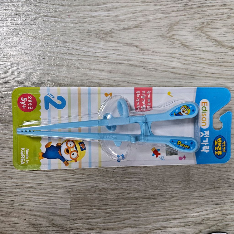 에디슨 뽀로로 2단계 젓가락 (블루) 이미지