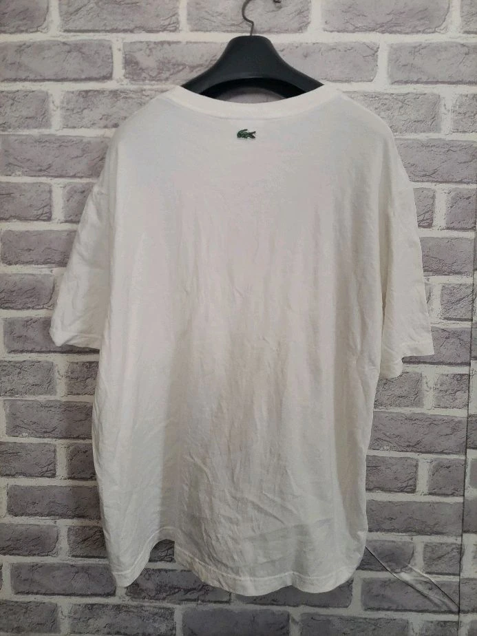 라코스테 화이트 반팔 티셔츠 XL 이미지